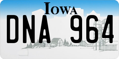 IA license plate DNA964