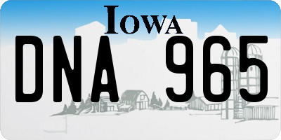 IA license plate DNA965