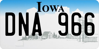 IA license plate DNA966