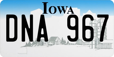IA license plate DNA967