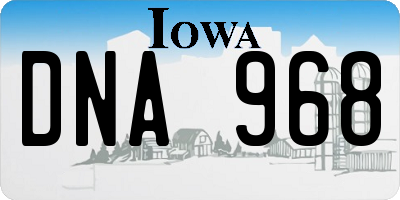 IA license plate DNA968