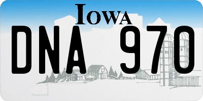 IA license plate DNA970