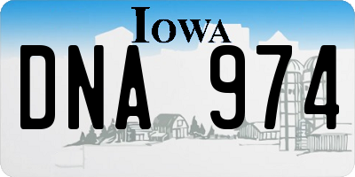 IA license plate DNA974