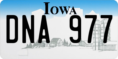 IA license plate DNA977