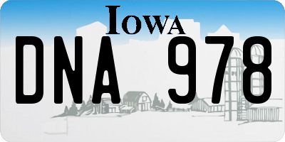 IA license plate DNA978