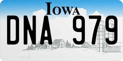 IA license plate DNA979