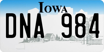 IA license plate DNA984