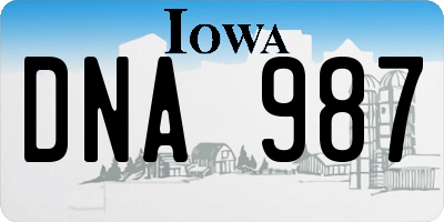 IA license plate DNA987