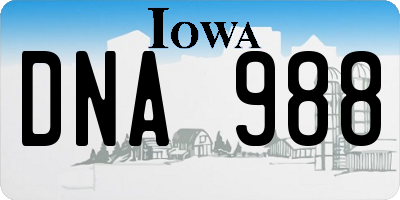 IA license plate DNA988