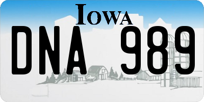 IA license plate DNA989
