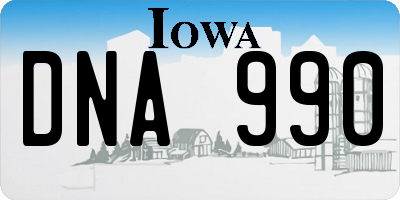 IA license plate DNA990