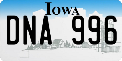 IA license plate DNA996