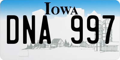 IA license plate DNA997