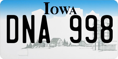 IA license plate DNA998