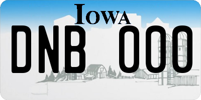 IA license plate DNB000