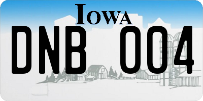 IA license plate DNB004