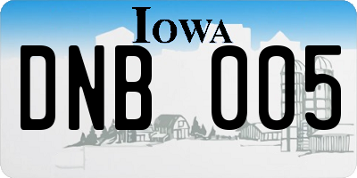 IA license plate DNB005