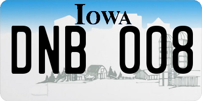 IA license plate DNB008
