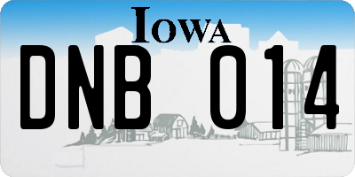 IA license plate DNB014