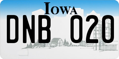 IA license plate DNB020