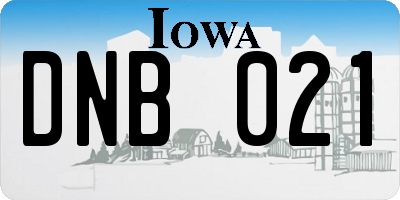 IA license plate DNB021
