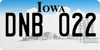 IA license plate DNB022