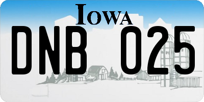 IA license plate DNB025