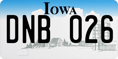 IA license plate DNB026