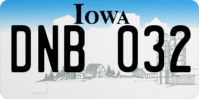 IA license plate DNB032