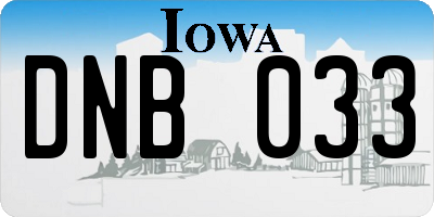 IA license plate DNB033