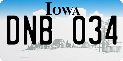 IA license plate DNB034