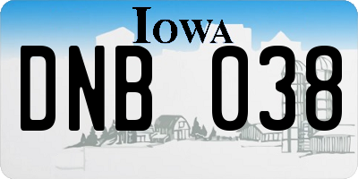 IA license plate DNB038