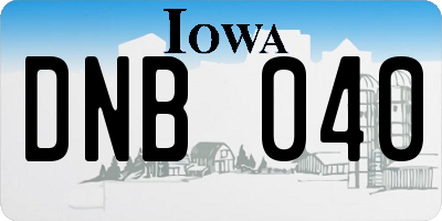 IA license plate DNB040