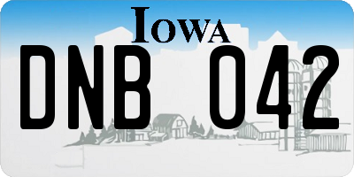 IA license plate DNB042