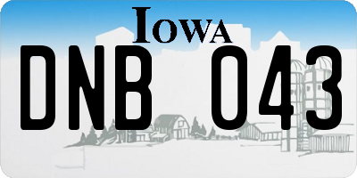 IA license plate DNB043
