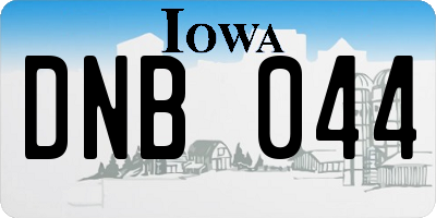 IA license plate DNB044
