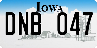 IA license plate DNB047