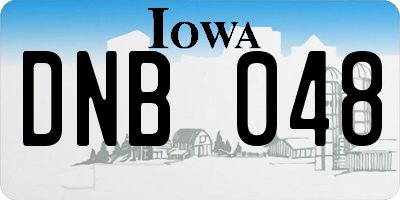 IA license plate DNB048