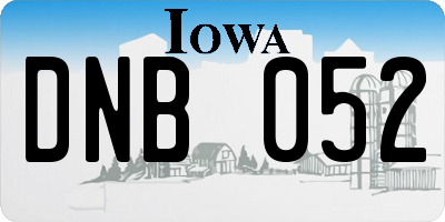 IA license plate DNB052