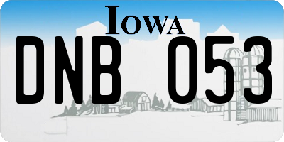 IA license plate DNB053