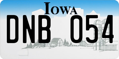 IA license plate DNB054
