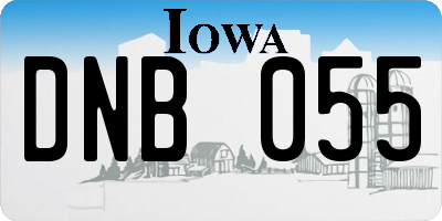 IA license plate DNB055