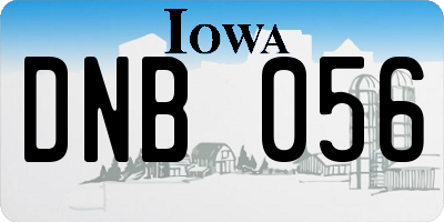 IA license plate DNB056