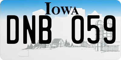 IA license plate DNB059