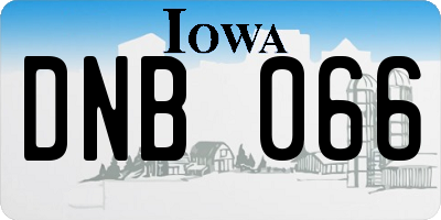IA license plate DNB066
