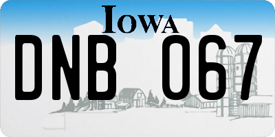 IA license plate DNB067