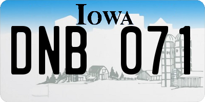 IA license plate DNB071