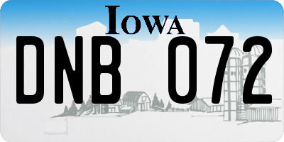 IA license plate DNB072