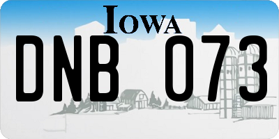 IA license plate DNB073