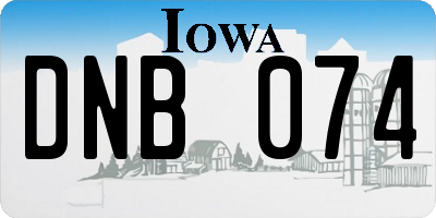 IA license plate DNB074